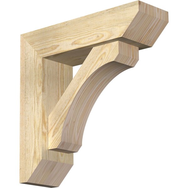 Ekena Millwork Legacy Slat Rough Sawn Bracket w/ Offset Brace, Douglas Fir, 6"W x 20"D x 20"H BKT0604X20X20LEC06RDF - main